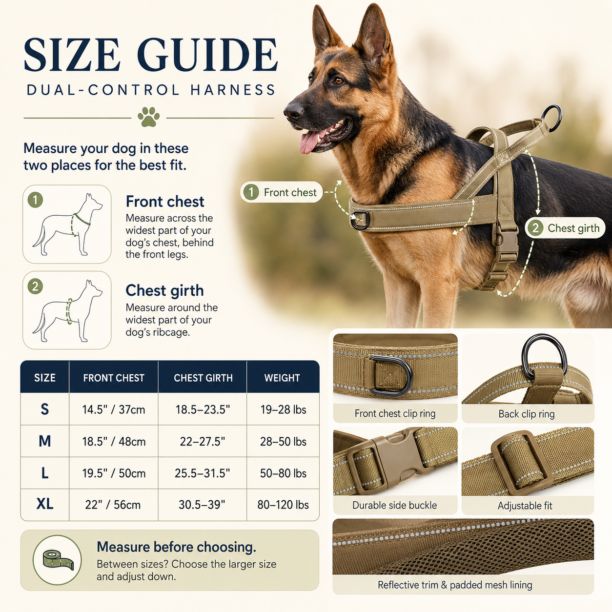 Dual-Control Reflective Dog Harness